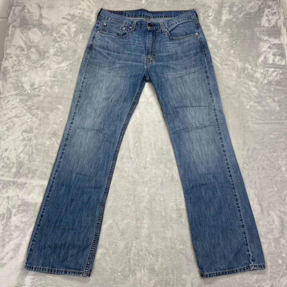 Levi's Jeans Mens 34x34 Blue Denim Medium Wash 527 Americana Slim Bootcut Leg